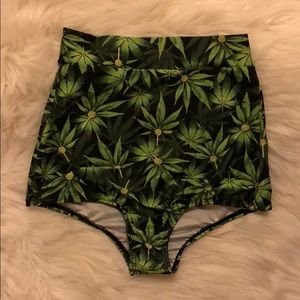 High waisted marijuana weed bikini bottom size XS
